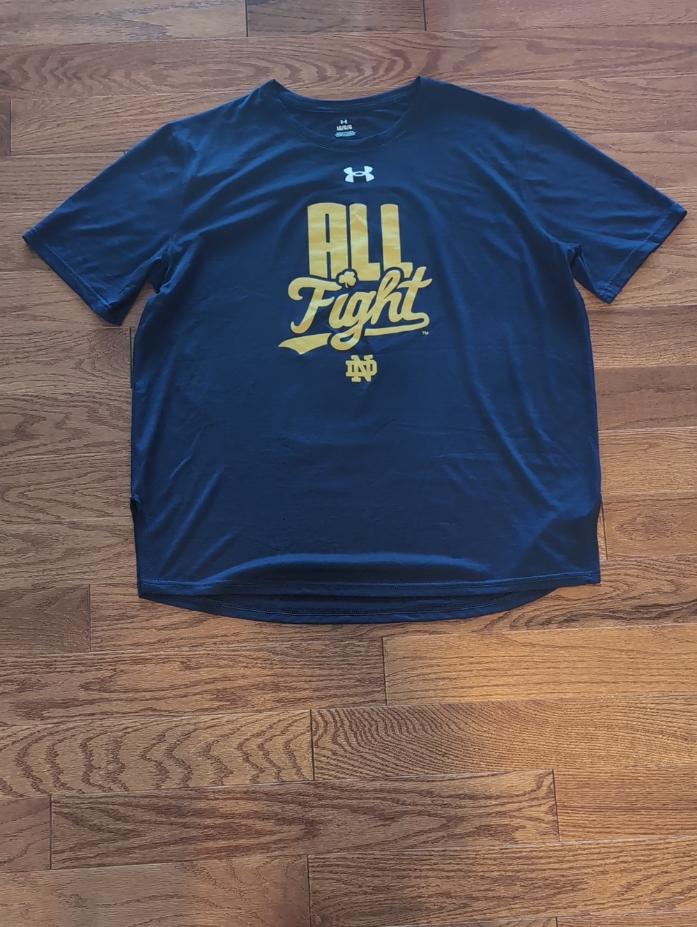 Under Armour Navy Short-Sleeve Tee with Gold 'All Fight' Graphic Notre Dame
